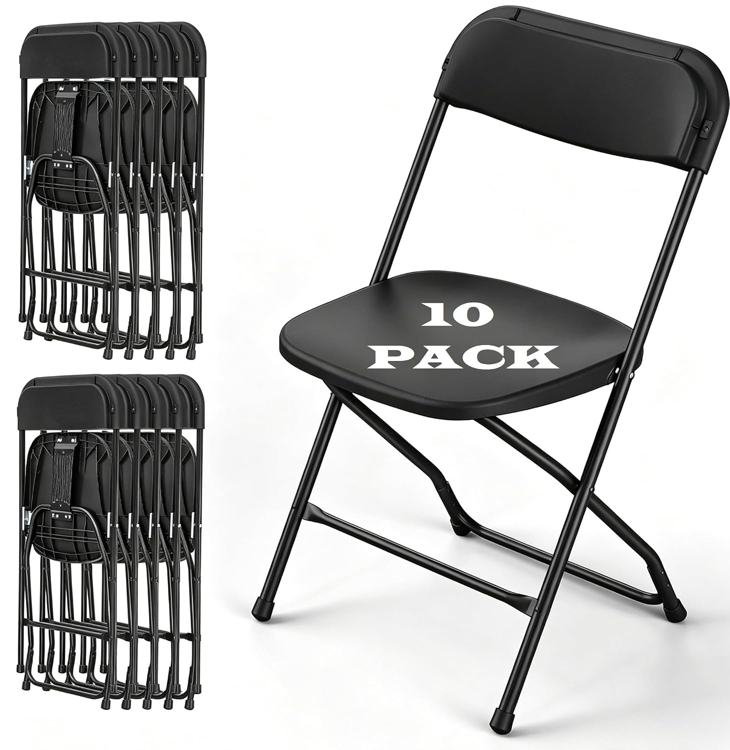 Silla Plegable Negra con Marco - Outdoor Furniture Metal Chairs reseña y precio
